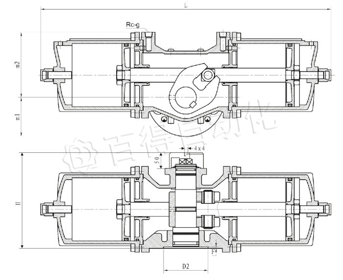 AW氣動執行器連接尺寸圖