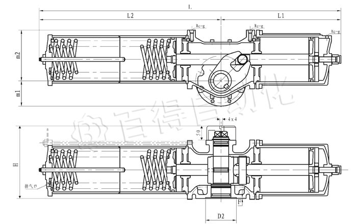 AW氣動執行器連接尺寸圖